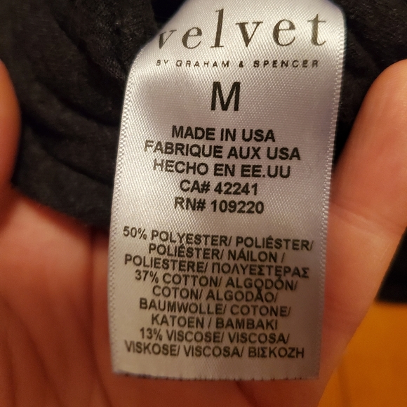 Velvet by Graham & Spencer dark grey long sleeve dress. Ruched one side. Women M - Picture 9 of 10